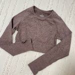 NWOT Long Sleeve Cropped Athletic Top Purple Size M Photo 0