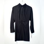 ZARA Women’s Ruched Chocker Black Crepe Dress Size S NWT Photo 14