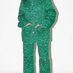 KkCo Slit Trouser Green & Black Zebra Carpenter Pants Size XS Photo 4