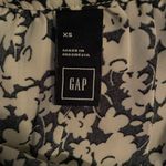 Gap  Women White w Navy Floral Sleeveless “ Everyday” Drawstring Elastic Dress-XS Photo 4