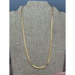 Gold Tone Herringbone Double Strand Chain Necklace Convertible 2 Chains 17" 21" Photo 6