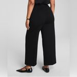 Spanx  Ponte Cropped Wide Leg Pull On Pants Large Classic Black New Photo 2