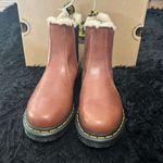 Dr. Martens 2976 Leonore brown leather fur Chelsea ankle boots booties shoes new Photo 6