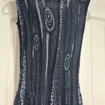 Veeca NWT  Crinkle Dress Black Sleeveless Size M Exposed Contrast Stitch Detail. Photo 2