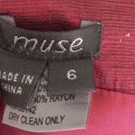 Muse Striped Silk Red Embellished Beaded Skirt Women's Size 6 Photo 5