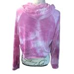 Tie Dye Crop Hoodie Pink and White Small Photo 8