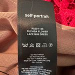 Self Portrait Fuschia Flower Lace Mini Dress Size US 8 Photo 12