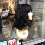 Human hair Wig Virgin Remy natural bangs bob wig Brown Size 12 Photo 5