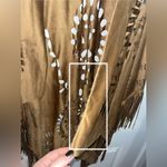 Unbranded One Size Brown Tan Faux Suede Cut Outs Boho Fringe Poncho/Kimono Photo 13