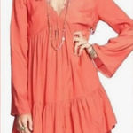Free People  Boho‎ Gentle Dreamer Long Sleeve Dress in Coral Small Photo 0