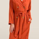 Francesca's Burnt Orange Trench Coat Photo 0