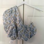 En Saison Maeve Floral One Shoulder Puff Sleeve Top Crop Top Blouse Size Large White Photo 7
