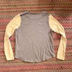 Madewell  BROWN TAN Colorblock Long Sleeve Shirt Photo 3
