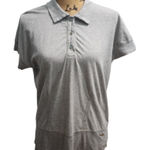 Anne Klein Sport Polo Shirt Top Heather Gray Button Up Short Sleeve XL Photo 0