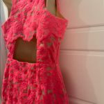 Adelyn Rae  Mila Lace Halter Mini Dress Hot Pink Coral neon medium Photo 13