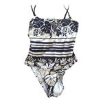 La Blanca Women's One Piece Swimsuit Blue White Floral Size 16 Tummy control Photo 1