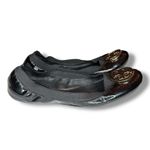Tory Burch Caroline Black Patent Leather Ballet Flats Size 7 M Shoes Gold Logo Photo 5