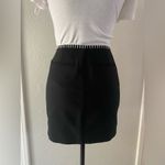 Bebe NEW  Black Pencil Mini Skirt White Trim Zip 2 XS Photo 2