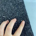 Skies Are Blue women's black sequin striped crewneck sleeveless blouse top M Photo 5