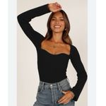Eleven Six Elle Bodycon Ribbed Sweater Black Photo 1