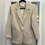 Vintage TanJay Tan Cream Button Down Blazer Jacket Women’s Size 8 Medium Tan Jay Photo 0
