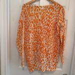 Andthewhy NWT  Orange and Cream Oversized Leopard Sweater S/M Photo 1