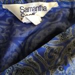 Vintage 80s Rayon Paisley Midi Skirt Periwinkle Blue Grey 12 Samantha Scott Photo 6