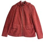 L.L.Bean Wool Blend Jacket Coat Womens M Pink Rose Color Hooded Full Zip Photo 0