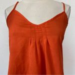 Ali & Kris Solid Bright Orange Pleated Tank Top Photo 1
