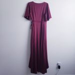 Baltic Born  Vara Satin Maxi Wrap Dress Wine Red Satin New Without Tags Photo 7