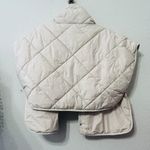 Free People NEW  Chill Out Packable Puffer Poncho Scarf Jacket in Ivory One Size Photo 4