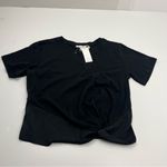 Heartloom  Short Sleeve Top Side Twist Womens Size Medium Black Stretch‎ NEW Photo 7