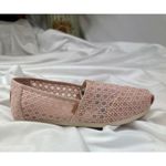 Toms Alpargata Ballet Pink Basket Weave Lace Shoe 7.5 Photo 3