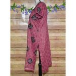 None Indian Ladies Purple Dress Size L Short Sleeve Embroidered Floral Night Shirt Photo 4