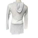 Athleta  White Burnout Swim Cover Up Hooded Tunic, Sz S Photo 3