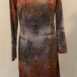 Adventures des Toiles Watercolor Long Sleeve Dress Women’s 36 Appr. Small Medium Red Photo 0