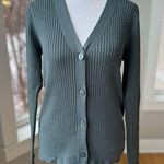 A New Day Vintage Blue Ribbed Slim Fit V Neck Cardigan Sweater Size XS Photo 0