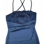 Glare Black Short Bodycon Spaghetti Strap Dress Womens Size Medium Look Small Photo 2