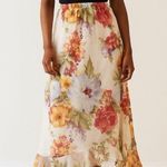 Vintage floral chiffon flowy cottagecore coquette skirt Red Photo 0