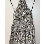 Banana Republic NWT Factory Knit Halter Black Tan Animal Print Romper Photo 6