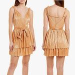 Sabina Musayev Alma Dress Mandarin Mini Size Medium Gold Metallic Photo 13