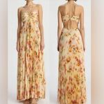 ALC Frank NEW A.L.C. Moira Floral Satin Pleated Halter Cutout Maxi Dress sz 10 Photo 0