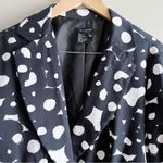 Sandro Printed Blazer Jacket in Black & White Abstract Dot Pattern, Size 2X Photo 2