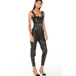 WE WORE WHAT Moto Overalls Vegan Leather Black XS WWQ06 1 Photo 5