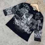 Cactus Women’s Y2K Style Italy Graphic Baby Tee 3/4 Sleeve in Black M Size M Photo 0