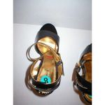New $229 Womens Heels Report Black Patent Leather 8 Shoes Sandals Beautiful Cool Photo 6