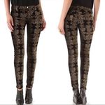7 For All Mankind  Black Velvet Gold Foil Brocade Jeans Photo 1