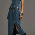 Anthropologie Anthro Forever That Girl Camila One-Shoulder Denim Midi Dress Photo 0
