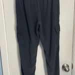Joie  Silk Cargo Joggers Small Black Belted Whimsygoth Officecore Athleisure Photo 3