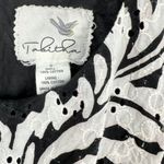 Anthropologie Tabitha Black and White Floral Cotton Eyelet Sleeveless Dress Size 0 Photo 4